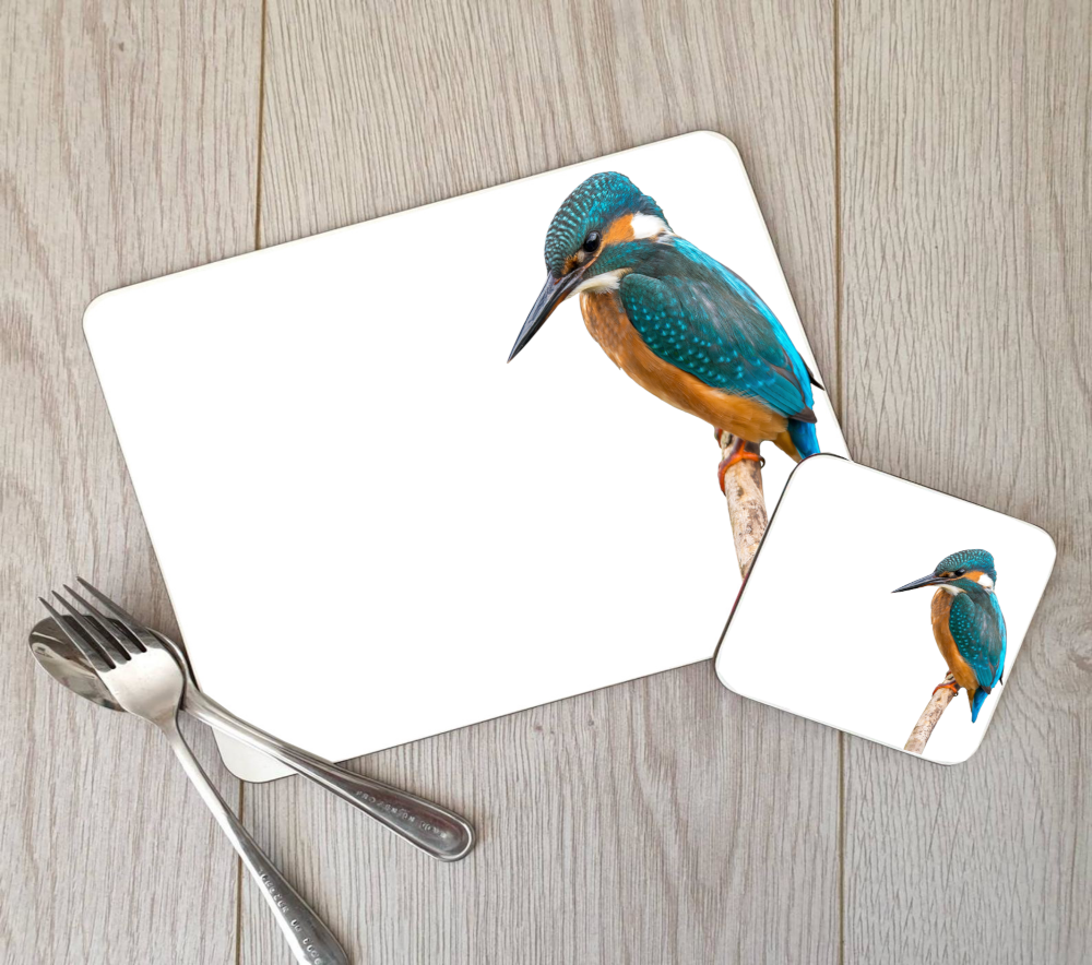 Kingfisher Hardboard Placemat and Coaster Set